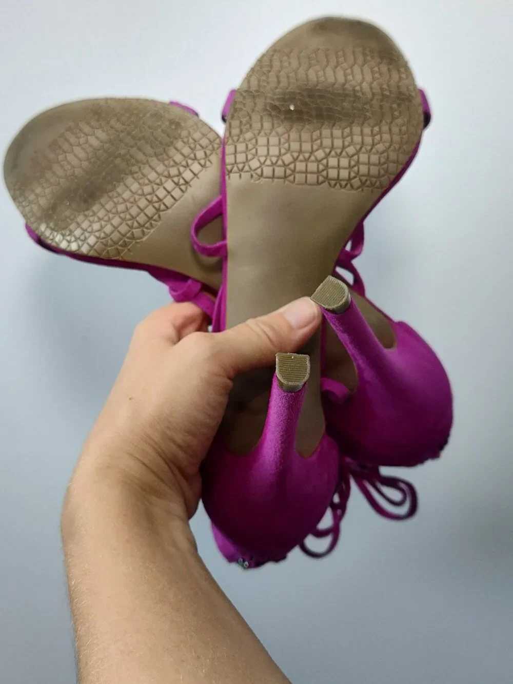 10M dark magenta purple BP Alexy Strappy Suede Sandals high heels shoes women's